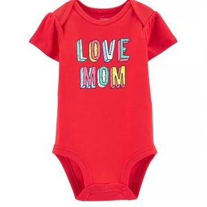 NWT Carter’s Onesie Baby Outfit New 3m 3 Month Love Mom Graphic Outfit BNWT